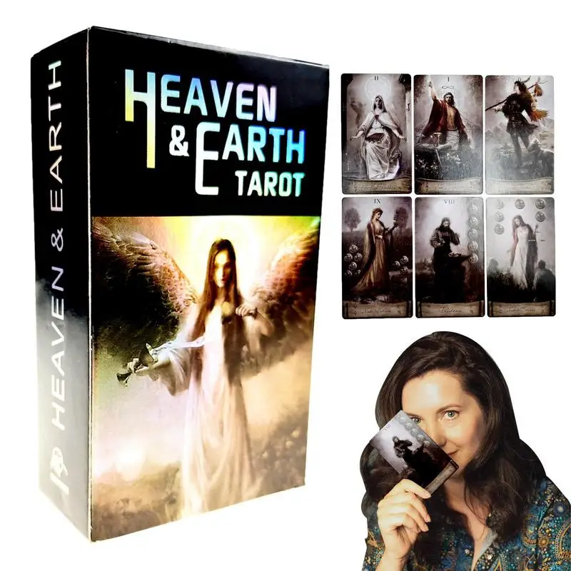 English Version 78 Cards Heaven & Earth Tarot Cards Deck Divination Table Board Game Oracle Cards For Fortune Fate Telling
English Version 78 Cards Heaven & Earth Tarot Cards Deck Divination Table Board Game Oracle Cards For Fortune Fate Telling