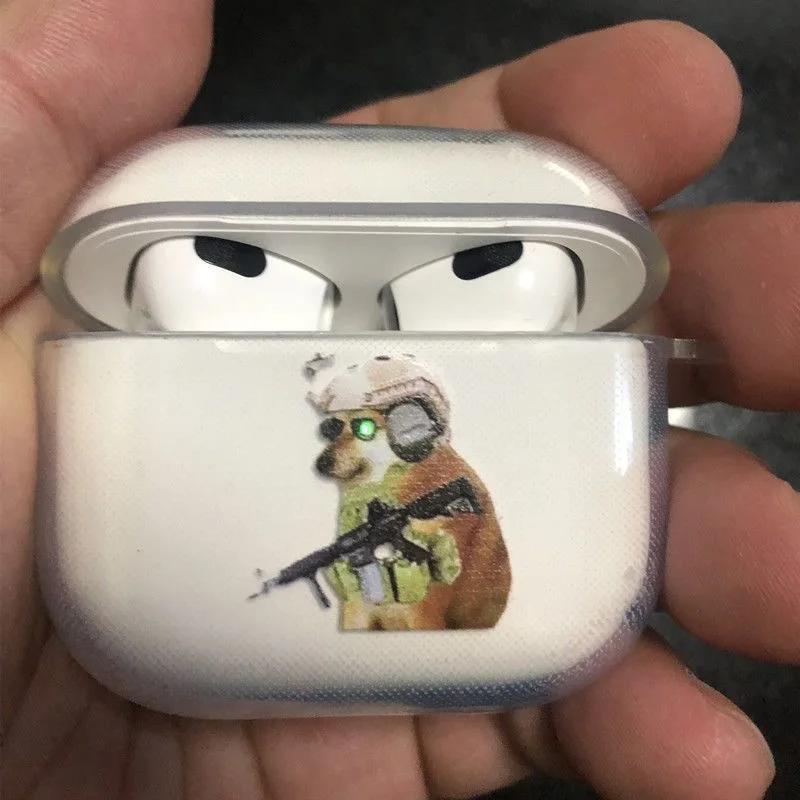 Creative Shiba Inu Soldier Charging Light Case for AirPods Pro2 Cover for Airpod Pro 1 2 3 Bluetooth Earbuds Charging Box Case
Creative Shiba Inu Soldier Charging Light Case for AirPods Pro2 Cover for Airpod Pro 1 2 3 Bluetooth Earbuds Charging Box Case