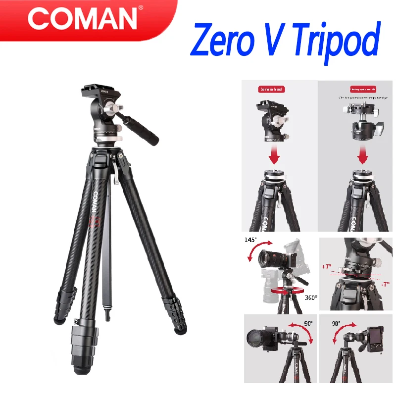 Coman Zero V Lightweight Travel Tripod Full Carbon Fiber Professional Outdoor DSLR Camera Tripod
Coman Zero V Lightweight Travel Tripod Full Carbon Fiber Professional Outdoor DSLR Camera Tripod