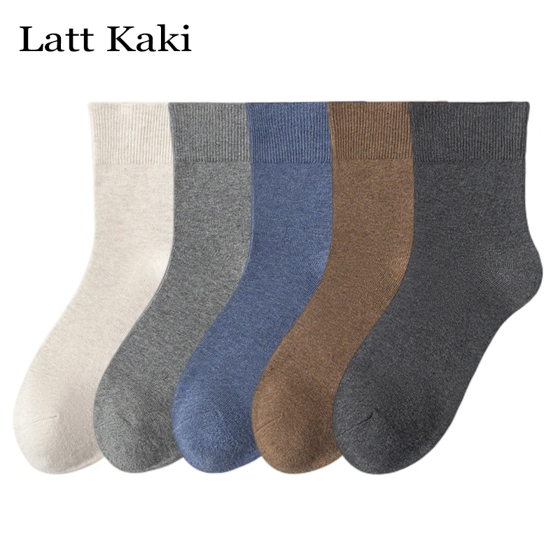 

5 Pairs Per Lot Men's Socks 98% Cotton 2023 New Spring Absorb Sweat Solid Color Short Socks For Men Multipack Deodorant Casual