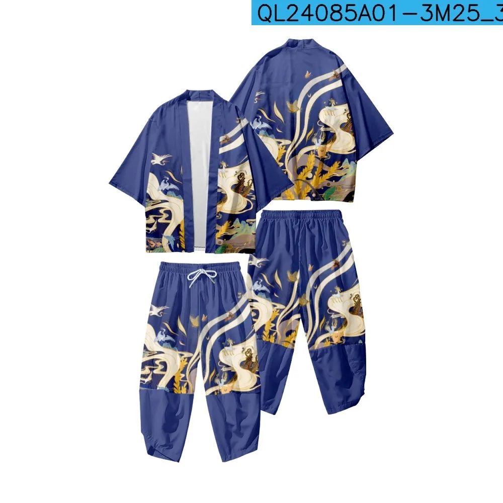 Blue Fashion Japanese Cardigan Traditional Kimono Men Women Haori Beach Yukata Crane Print Streetwear Shirt robe
Blue Fashion Japanese Cardigan Traditional Kimono Men Women Haori Beach Yukata Crane Print Streetwear Shirt robe