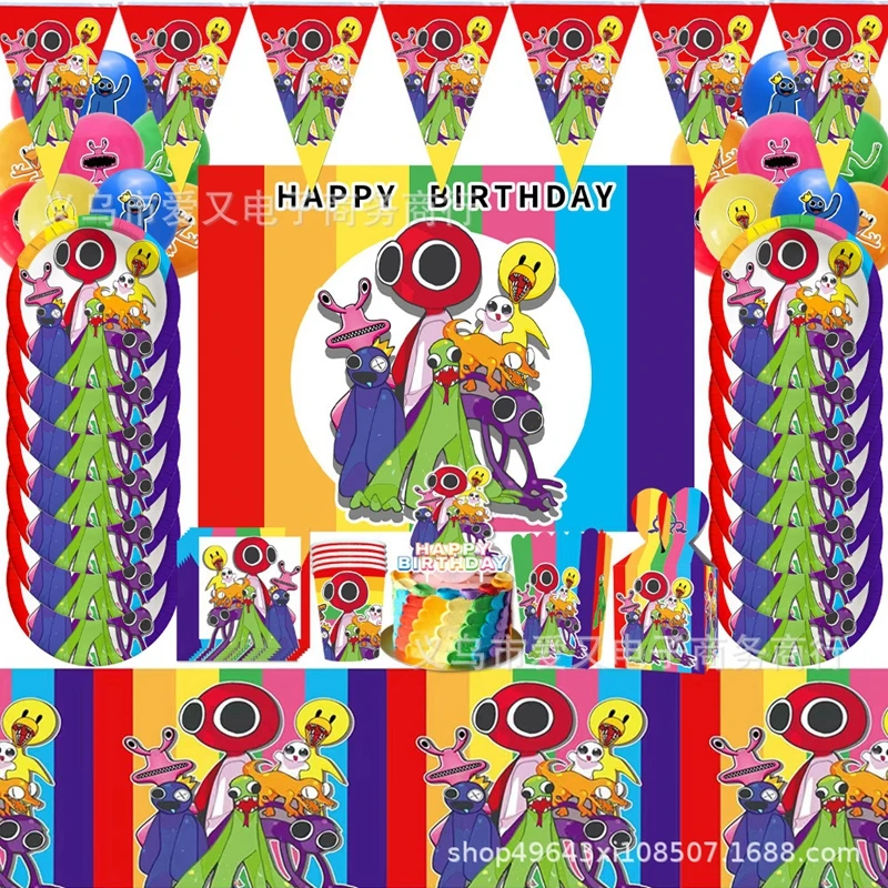 Rainbow Friends Birthday Party Decoration Tableware Paper Plate Cup Tablecloth Set For Kids Baby Shower Halloween Decor Supplies
Rainbow Friends Birthday Party Decoration Tableware Paper Plate Cup Tablecloth Set For Kids Baby Shower Halloween Decor Supplies