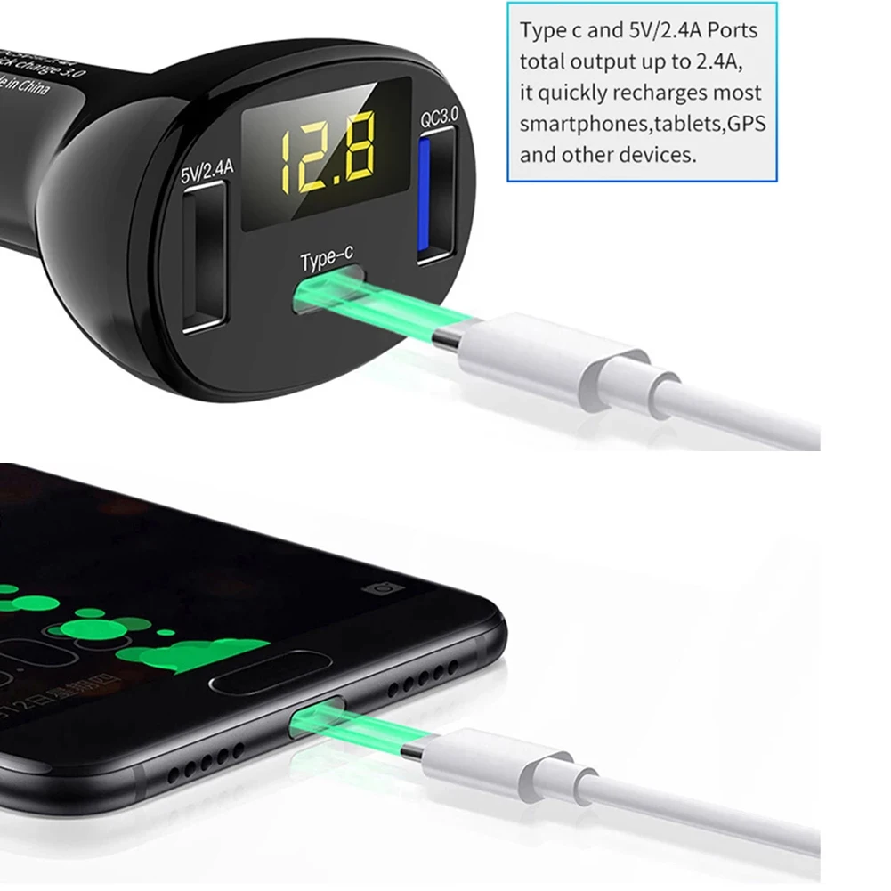 Автомобильное зарядное устройство USB, 12 В, быстрая зарядка USB QC 3,0, 2.4, зарядное устройство USB Type-C, устройство для быстрой зарядки с тремя порта...
Автомобильное зарядное устройство USB, 12 В, быстрая зарядка USB QC 3,0, 2.4, зарядное устройство USB Type-C, устройство для быстрой зарядки с тремя порта...
