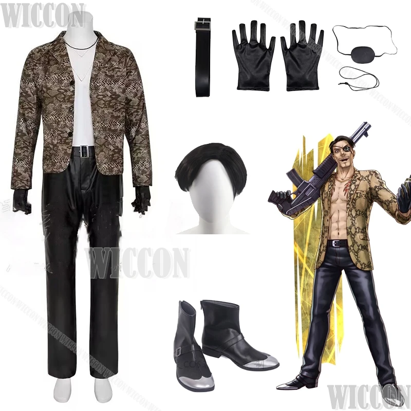 Goro Majima Косплей Костюм Парик Игра Как Дракон Якуза Мужчины Хэллоуин Вечеринка