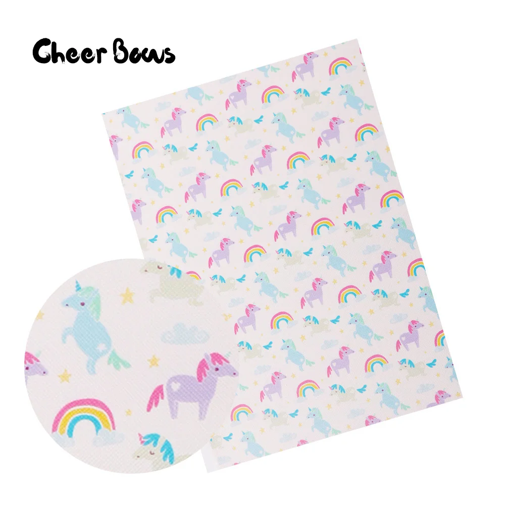 Cheer Bows Synthetic Leather Fabric Rainbow Unicorn Leather for Sweet Festival DIY Hairbow Accessories Sewing 22*30cm Material
Cheer Bows Synthetic Leather Fabric Rainbow Unicorn Leather for Sweet Festival DIY Hairbow Accessories Sewing 22*30cm Material