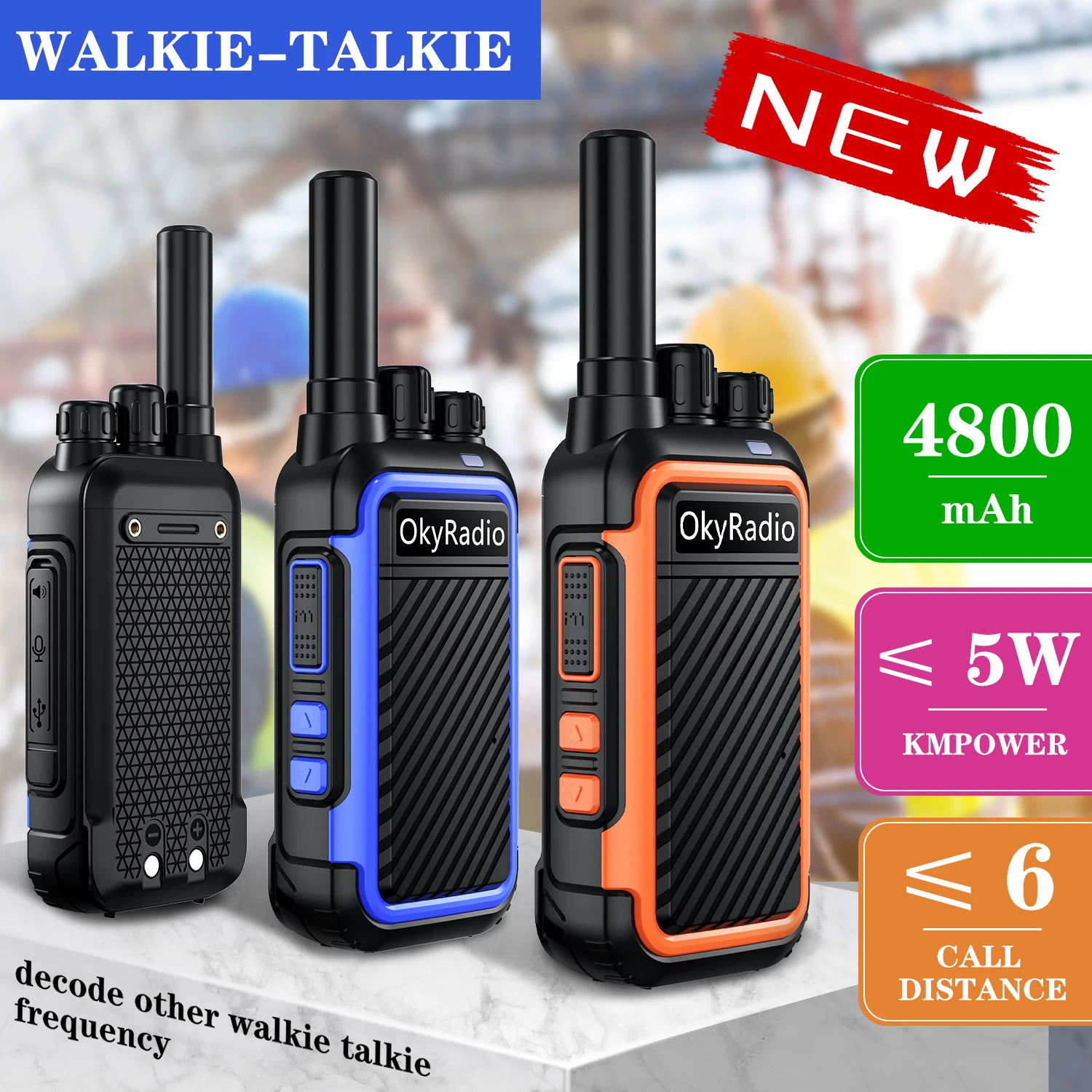 Walkie-talkie Waterproof Large-capacity Battery Portable Walkie-talkie 6 Km Long-distance Suitable for Multiple Environments
Walkie-talkie Waterproof Large-capacity Battery Portable Walkie-talkie 6 Km Long-distance Suitable for Multiple Environments