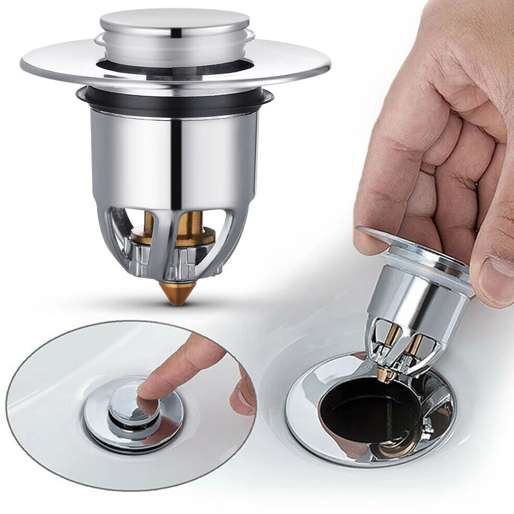 Press Bounce Sink Strainer Plug Stopper Bath Wash Basin Copper Core Bounce Pop-Up Drain Filter Bathtub Stopper Bathroom Tool
Press Bounce Sink Strainer Plug Stopper Bath Wash Basin Copper Core Bounce Pop-Up Drain Filter Bathtub Stopper Bathroom Tool