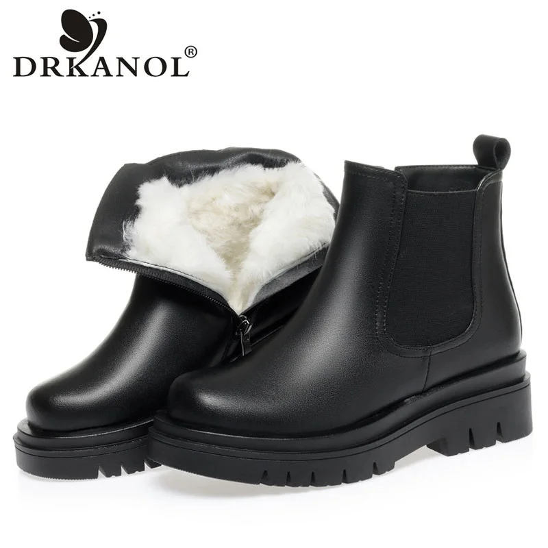 DRKANOL Thick Bottom Snow Boots For Women Winter Warm Fur Wool Shoes Chunky Platform Thick Heel Non-slip Cotton Ankle Boots
DRKANOL Thick Bottom Snow Boots For Women Winter Warm Fur Wool Shoes Chunky Platform Thick Heel Non-slip Cotton Ankle Boots