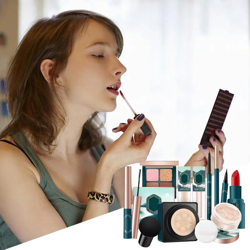 

10 PCS Makeup Kit Eyebrow Pencil Eyeshadow Palette BB Cream Lipstick Concealer Mascara Eyeliner Perfect Gift for Women & girls