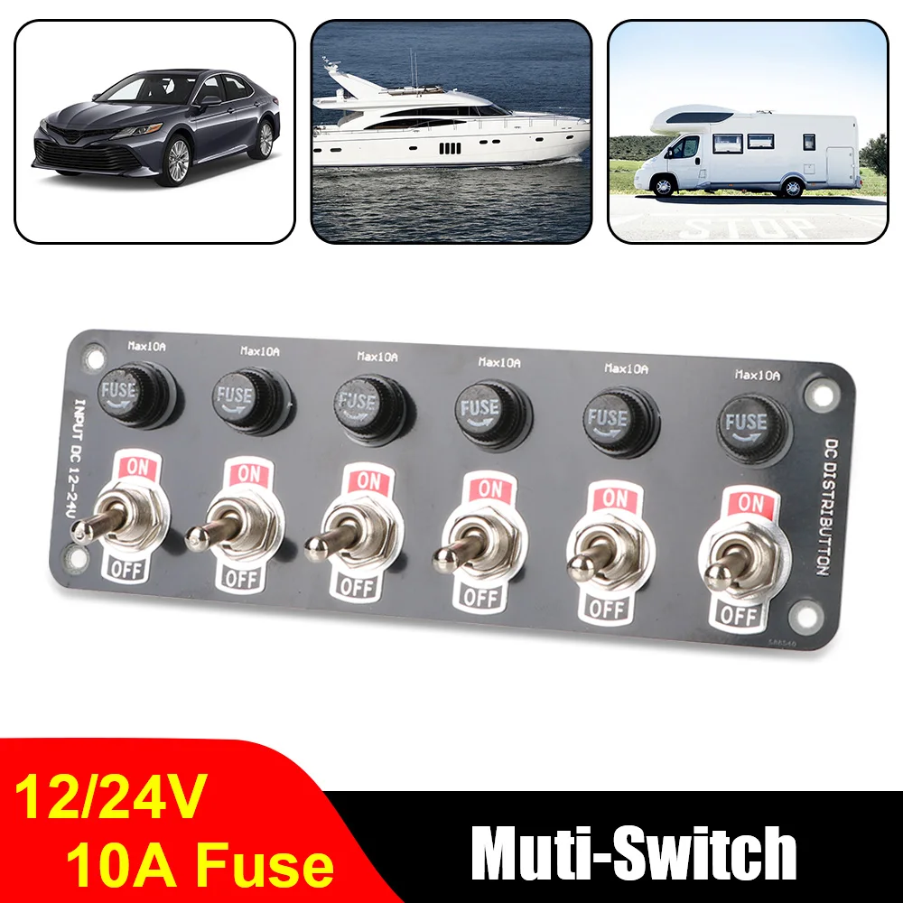 On/Off Rocker Toggle Switch Racing Rv Camper Marine For Yachts Car Accessories With 10A Fuse 6 Gang Toggle Switch Panel 12V 24V
On/Off Rocker Toggle Switch Racing Rv Camper Marine For Yachts Car Accessories With 10A Fuse 6 Gang Toggle Switch Panel 12V 24V