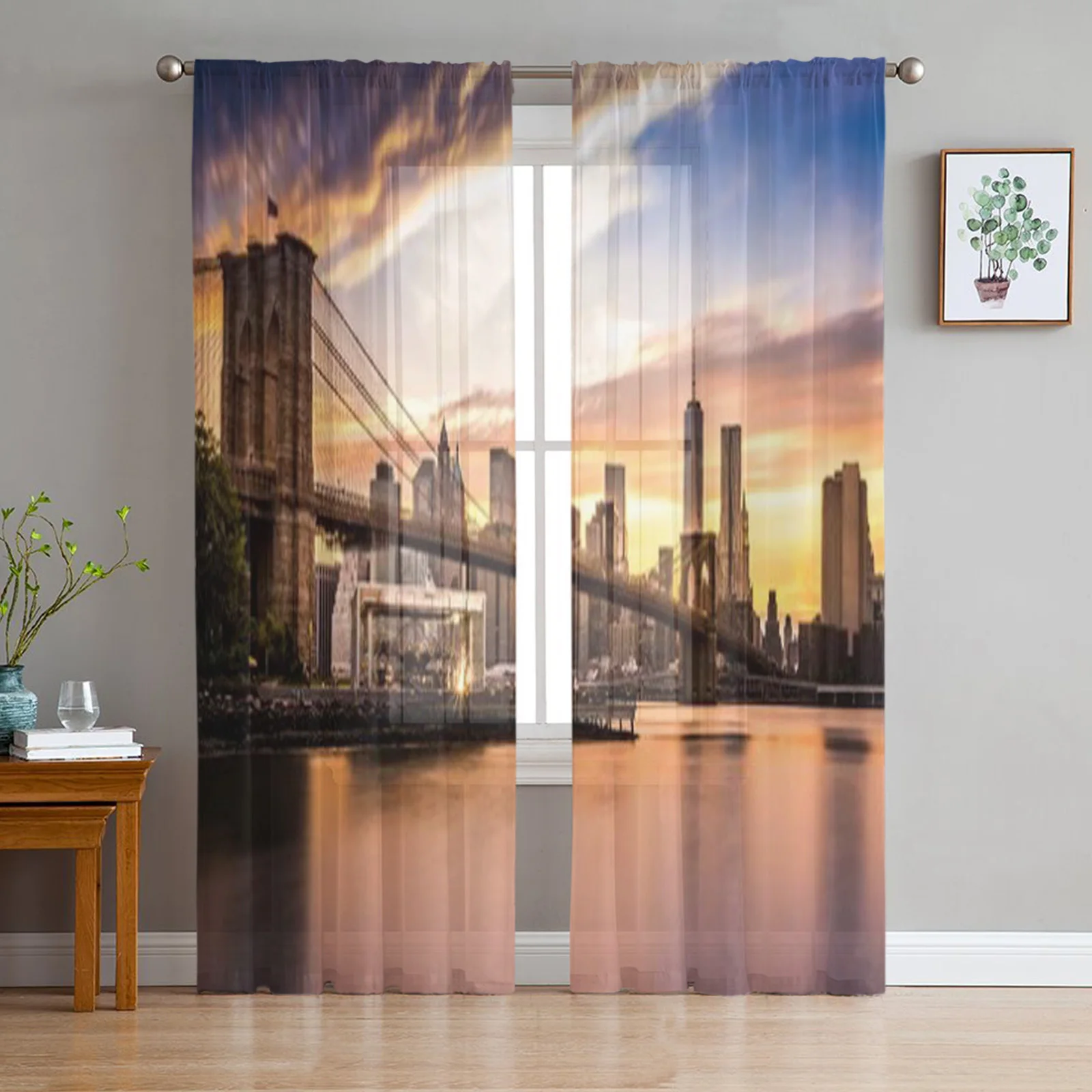 Brooklyn Bridge At Sunset Viewed From Brooklyn Bridge Park Tulle Sheer Curtains for Living Room Home Decor Voile Organza Curtain
Brooklyn Bridge At Sunset Viewed From Brooklyn Bridge Park Tulle Sheer Curtains for Living Room Home Decor Voile Organza Curtain