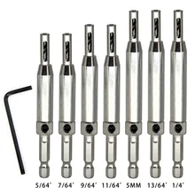 1/3/4/7Pcs HSS 1/4 Hex Shank Self Centering Door Lock Hinge Drill Bit Pilot Hole Tool 5/64 7/64 9/64 11/64 13/64 1/4 inch