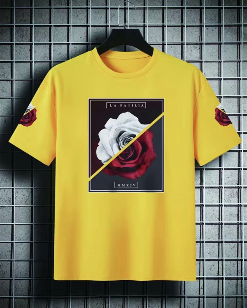 Men's Plus Size T-shirt Rose Pattern Plain Color Shortsleeve Crew Neck Tshirt Vintage Oversized Summer Clothing O-neck Male Tee
Men's Plus Size T-shirt Rose Pattern Plain Color Shortsleeve Crew Neck Tshirt Vintage Oversized Summer Clothing O-neck Male Tee
