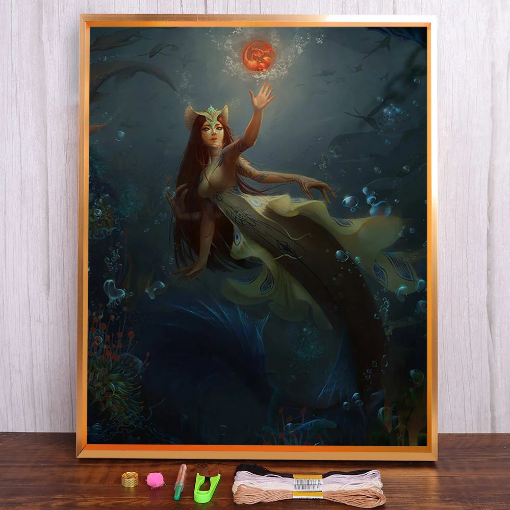 Landscape Mermaid Anime Movie Pre-Printed 11CT Cross-Stitch DIY Embroidery Full Kit DMC Threads Hobby Knitting Floss
Landscape Mermaid Anime Movie Pre-Printed 11CT Cross-Stitch DIY Embroidery Full Kit DMC Threads Hobby Knitting Floss