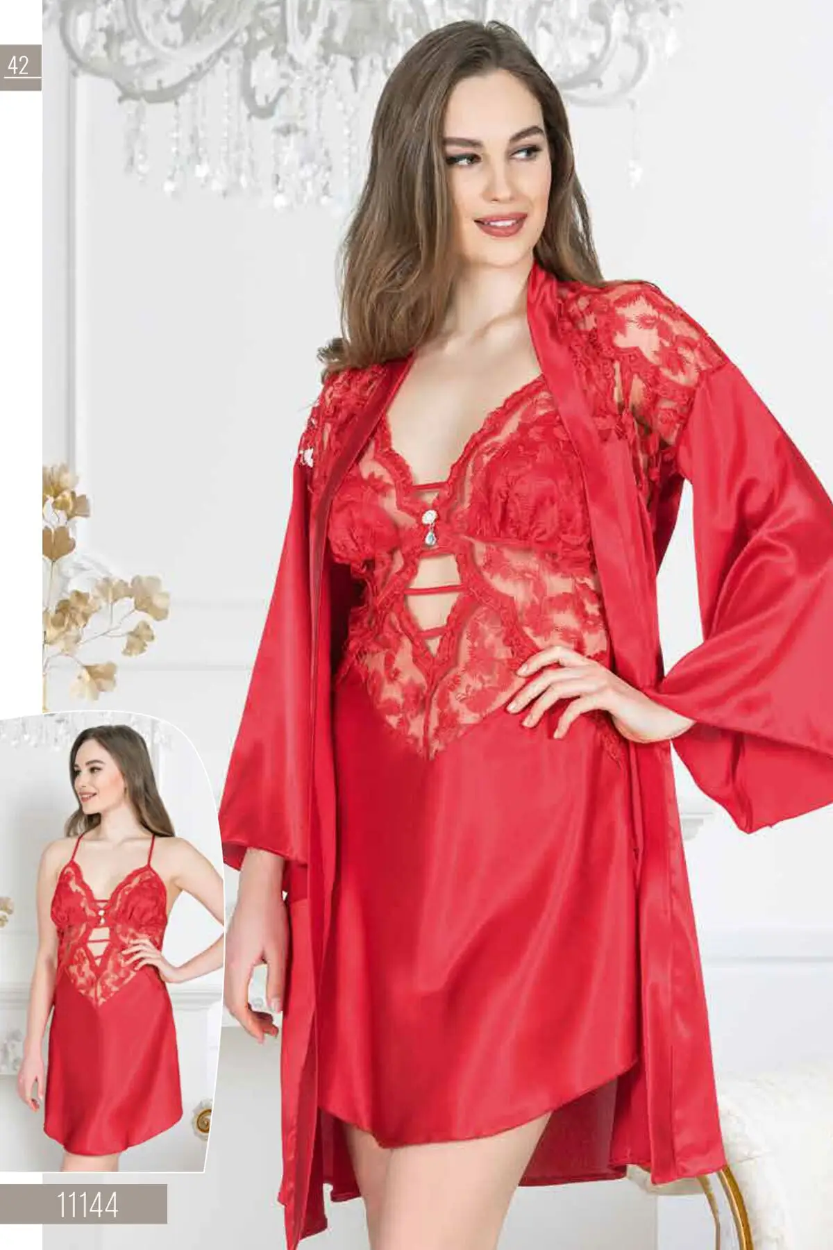 Dressing Gown Red Satin 2 Nightgown Robe Set Fashion Robe Robe Robe Sexy Peignoir Kimono Bride Sleepwear Night Gown
Dressing Gown Red Satin 2 Nightgown Robe Set Fashion Robe Robe Robe Sexy Peignoir Kimono Bride Sleepwear Night Gown