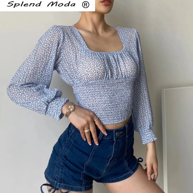 Splend Moda New Street Chic Early Autumn Chiffon Floral Printed Blouses Women Casual Style Square Collar Elastic Waist Shirts
Splend Moda New Street Chic Early Autumn Chiffon Floral Printed Blouses Women Casual Style Square Collar Elastic Waist Shirts