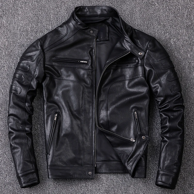 2023 Men's Vegetable Tanned Sheepskin Leather Jacket Motorcycle Biker Jackets Slim Short Stand Collar Genuine Leather
2023 Men's Vegetable Tanned Sheepskin Leather Jacket Motorcycle Biker Jackets Slim Short Stand Collar Genuine Leather