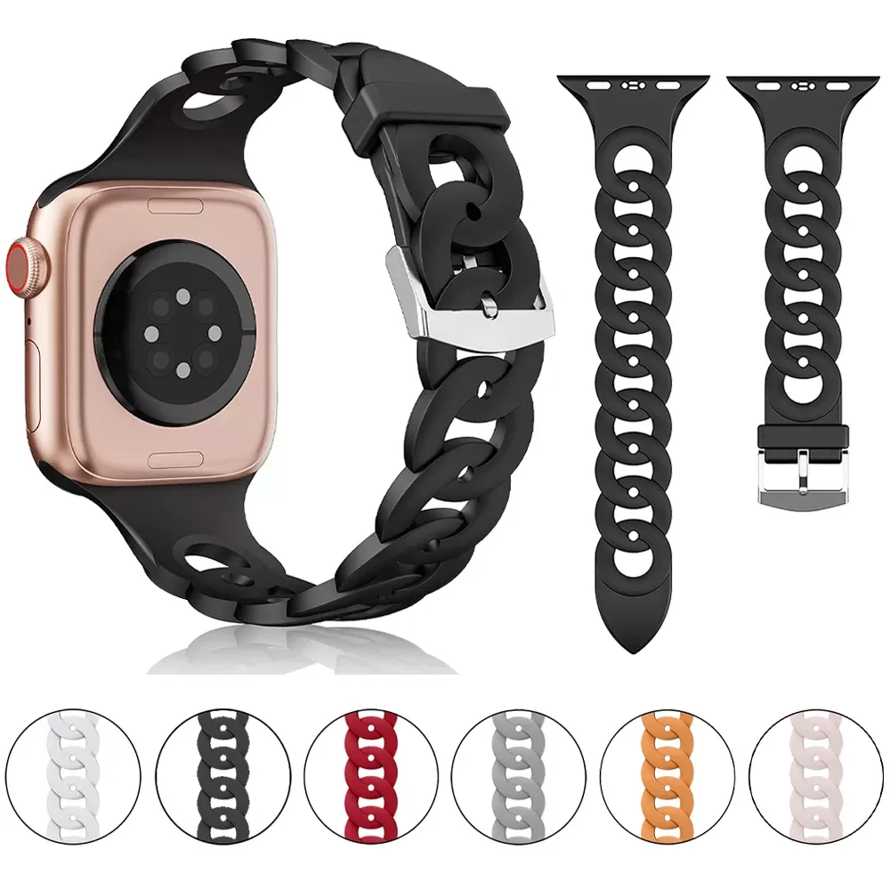 Women Band for Apple Watch Series 7 6 5 4 3 2 SE Wrist Strap for IWatch Band 41mm 45mm 42mm 44mm 38mm 40mm Silicone Watchband
Women Band for Apple Watch Series 7 6 5 4 3 2 SE Wrist Strap for IWatch Band 41mm 45mm 42mm 44mm 38mm 40mm Silicone Watchband
