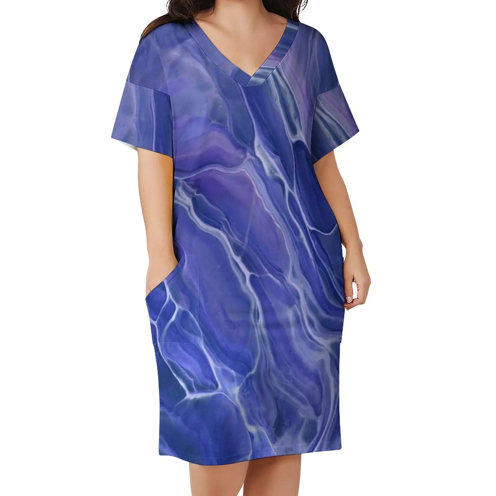 Lavender Blue Marble Dress V Neck Fantasy Violet Abstraction Korean Fashion Dresses Summer Korean Fashion Casual Dress Vestido
Lavender Blue Marble Dress V Neck Fantasy Violet Abstraction Korean Fashion Dresses Summer Korean Fashion Casual Dress Vestido