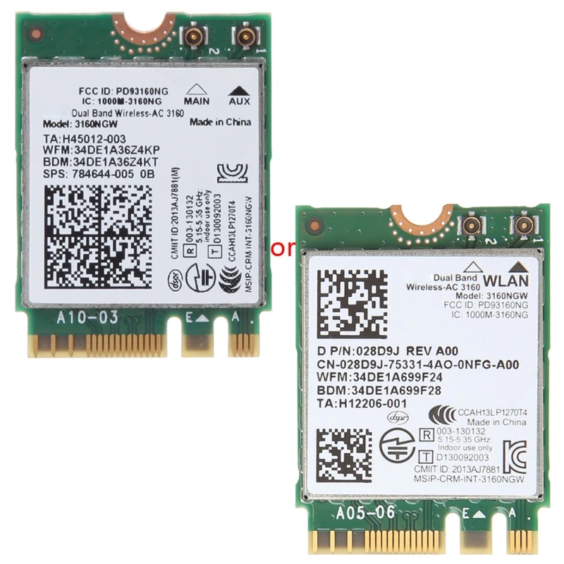 Wifi-карта для Intel Wireless-AC 3160 3160NGW Dual Band Bluetooth-совместимая с 4,0 NGFF-
Wifi-карта для Intel Wireless-AC 3160 3160NGW Dual Band Bluetooth-совместимая с 4,0 NGFF-