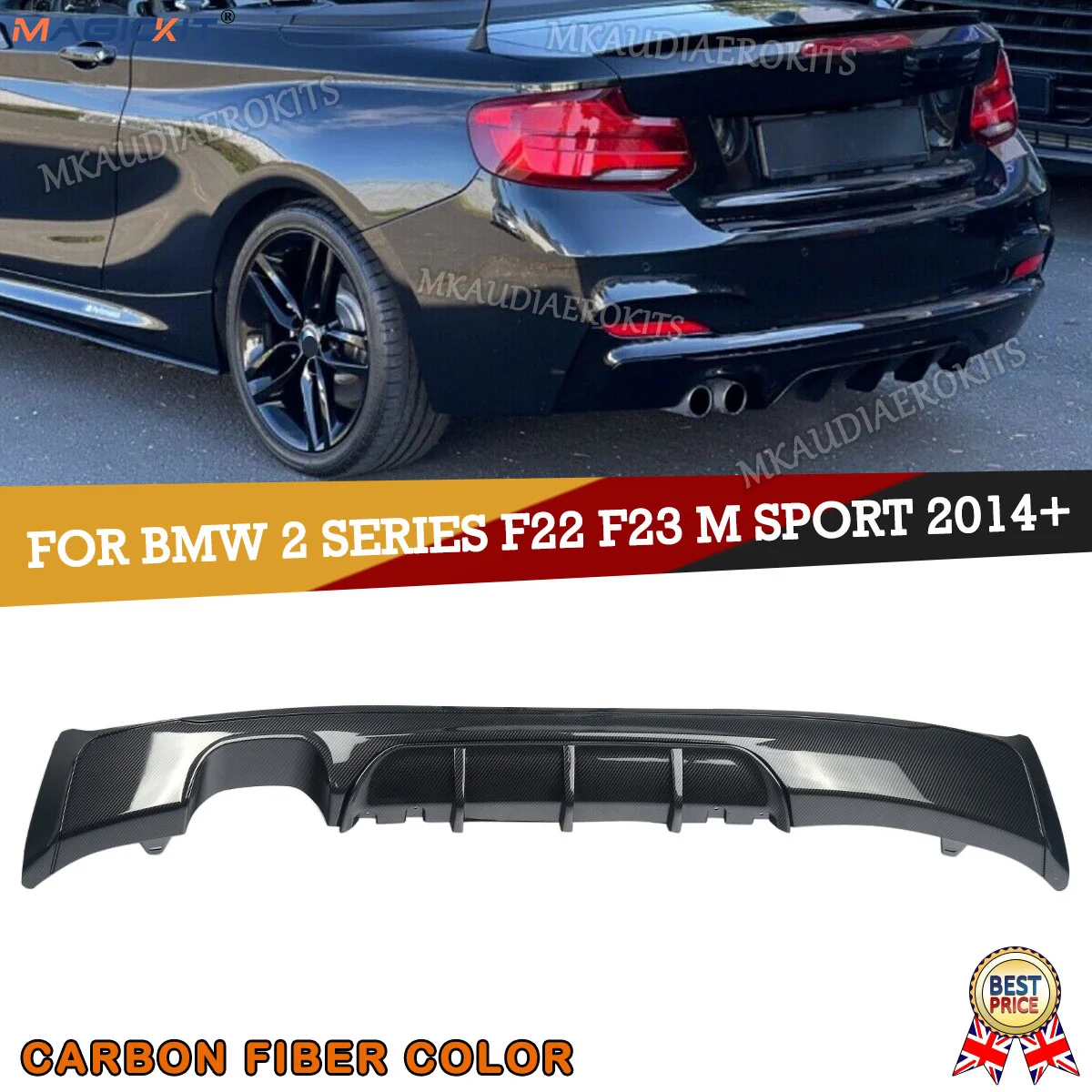 

MagicKit For BMW 2 Series F22 F23 M Sport Performance Coupe Rear Diffuser Carbon Look 14+