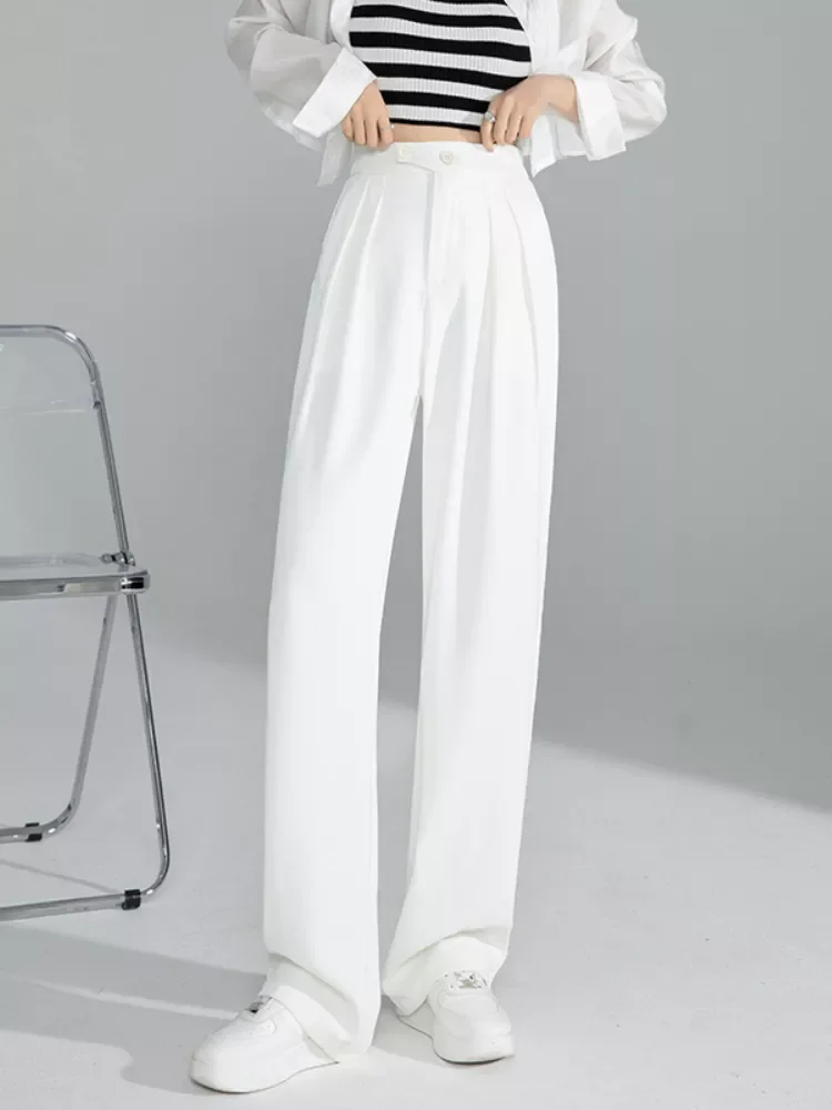 tops 2022 fall High Waist Double Button Women Wide Leg Pants Office Lady Loose Extended Long Trousers Button Female Straight Pan
tops 2022 fall High Waist Double Button Women Wide Leg Pants Office Lady Loose Extended Long Trousers Button Female Straight Pan
