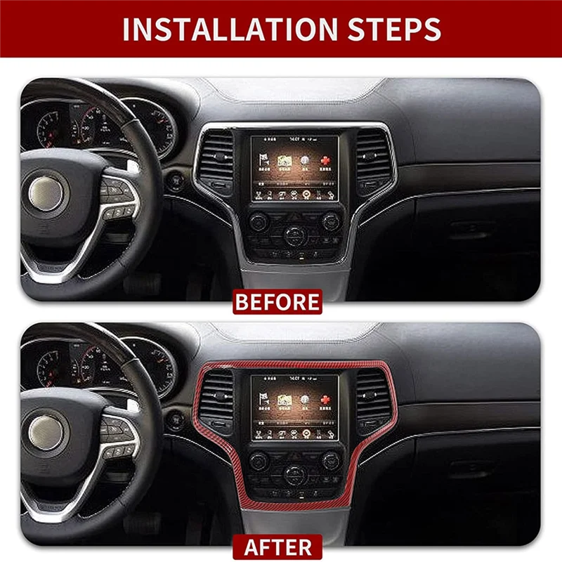 Central Control Navigation Frame Cover Trim for 2014-2020 Jeep Grand Cherokee Accessories, ABS Red Carbon Fiber
Central Control Navigation Frame Cover Trim for 2014-2020 Jeep Grand Cherokee Accessories, ABS Red Carbon Fiber