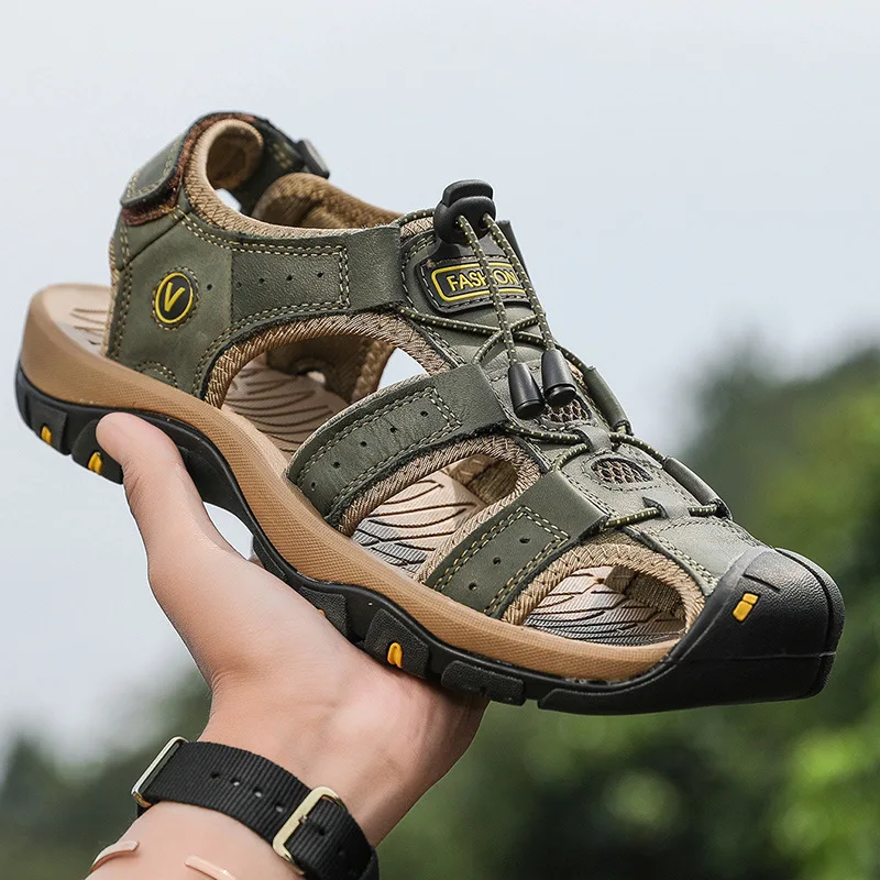 Black/Yellow/Blue/Green/Brown 38-48 Men's Sandal Genuine Leather Shoes Summer Outdoor Walking Shoes Male Sandals Man Slippers
Black/Yellow/Blue/Green/Brown 38-48 Men's Sandal Genuine Leather Shoes Summer Outdoor Walking Shoes Male Sandals Man Slippers