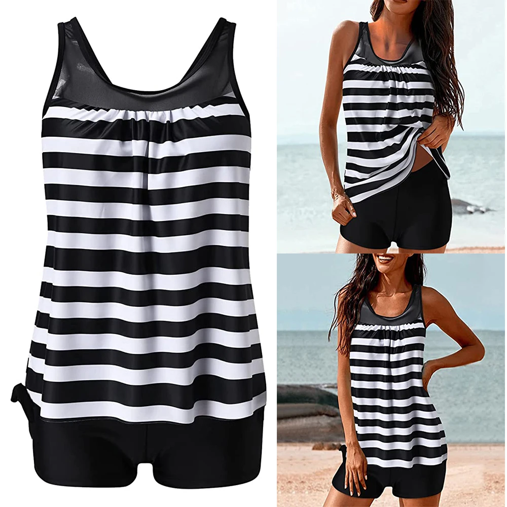 Two Piece Tankini Swimsuits Striped for Women U Neck Tank Top with Boyshorts Casual Loose Swimwear Suits 2 Piece
Two Piece Tankini Swimsuits Striped for Women U Neck Tank Top with Boyshorts Casual Loose Swimwear Suits 2 Piece