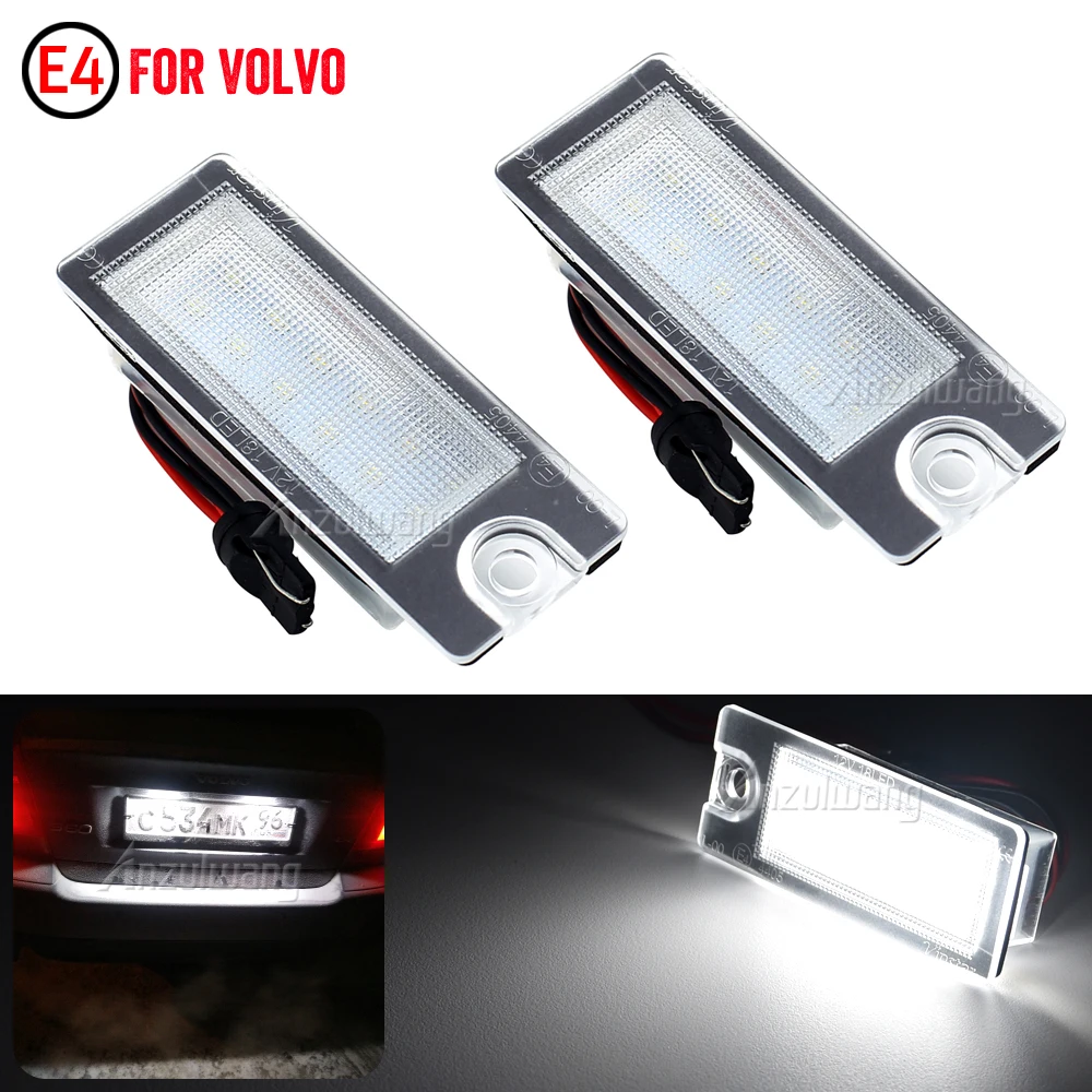 

2Pcs NO Error Canbus LED Number Plate Lamp for Volvo V70 2001-2007 XC70 XC 70 90 S60 S80 3528-SMD LED License Plate Light