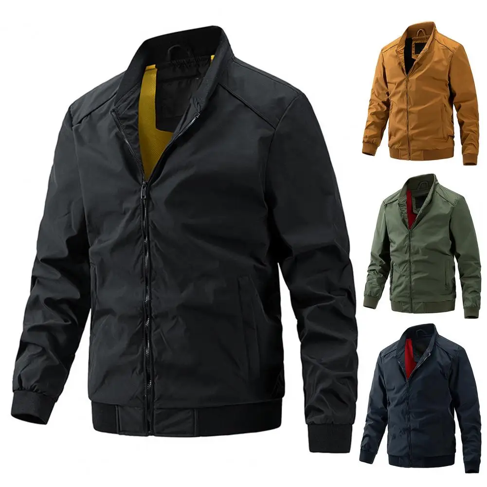 Men Jacket Stand Collar Long Sleeve Business Jacket Side Pockets Zipper Baseball Jacket Solid Color Casual Work Jacket Coat
Men Jacket Stand Collar Long Sleeve Business Jacket Side Pockets Zipper Baseball Jacket Solid Color Casual Work Jacket Coat