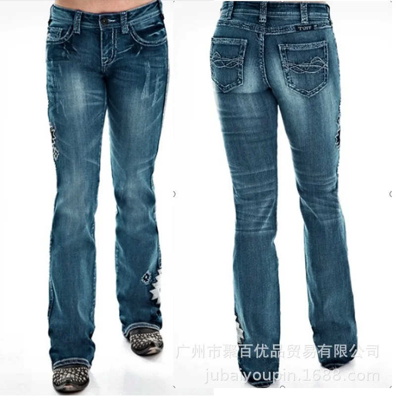 Women Jeans Trousers Streetwear Vintage Women Denim Bell-Bottom Pants Spring Summer Slim Embroidered Pocket Button Zipper Jeans
Women Jeans Trousers Streetwear Vintage Women Denim Bell-Bottom Pants Spring Summer Slim Embroidered Pocket Button Zipper Jeans