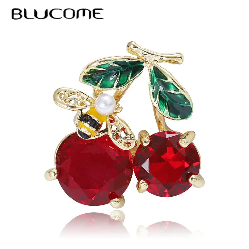 Blucome New Design Red Cherry Shape Brooch Gold Color Enamel Brooches Jewelry Pins Girl Christmas Gifts Scarf Hat Accessories
Blucome New Design Red Cherry Shape Brooch Gold Color Enamel Brooches Jewelry Pins Girl Christmas Gifts Scarf Hat Accessories