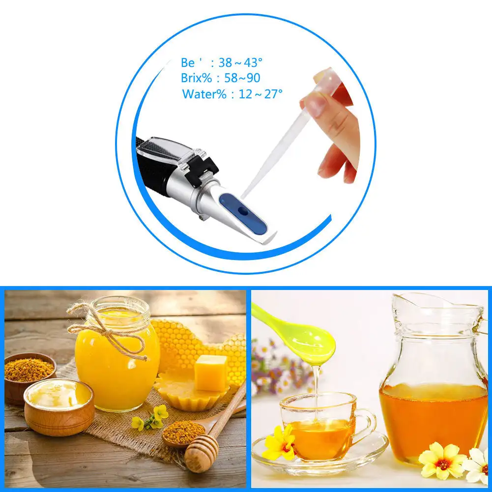 

Bee Tools Honey Refractometer Brix 58-90% (Sugar Content) Beekeeping Refractometer Handheld Portable Honey Concentration Meter