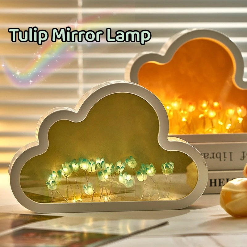 Tulip Mirror Lamp DIY Cloud LED Night Light Bedroom Photo Frame Lamps Creative Home Ornaments Girls Birthday Gift
Tulip Mirror Lamp DIY Cloud LED Night Light Bedroom Photo Frame Lamps Creative Home Ornaments Girls Birthday Gift