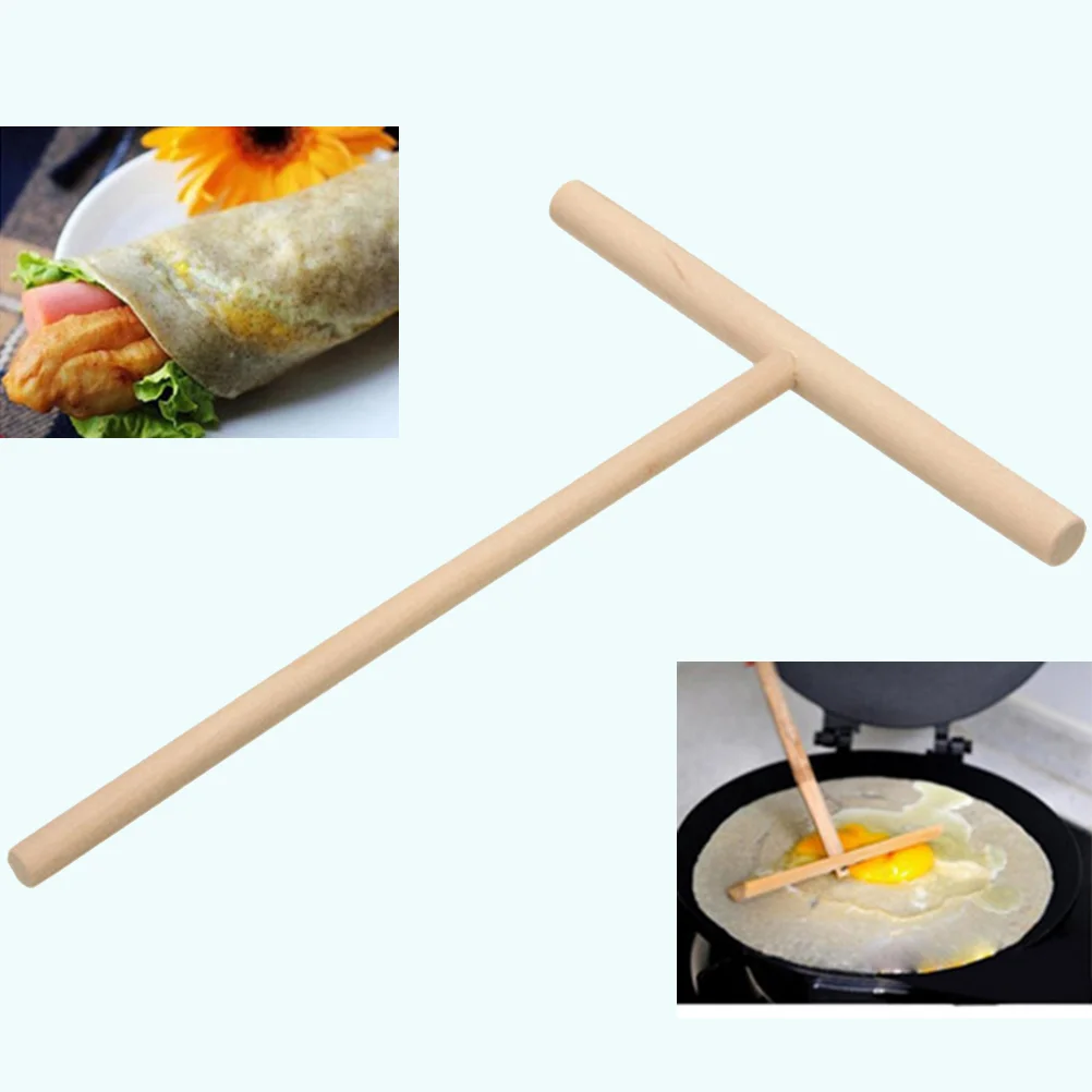 

Crepe Spreader Wooden Batter Kitchen Pancake Tool Dough Tools Wood Utensils Pabcake Distributor Scraper Making T Rake Shaped