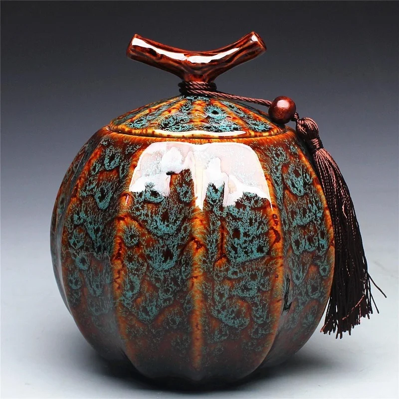 Pumpkin Style Tea Jar Ceramic Tea Barrel Black Tea Sealed Tank Storage Tank Puer Teacaddy 5 Color Optional Onsale
Pumpkin Style Tea Jar Ceramic Tea Barrel Black Tea Sealed Tank Storage Tank Puer Teacaddy 5 Color Optional Onsale