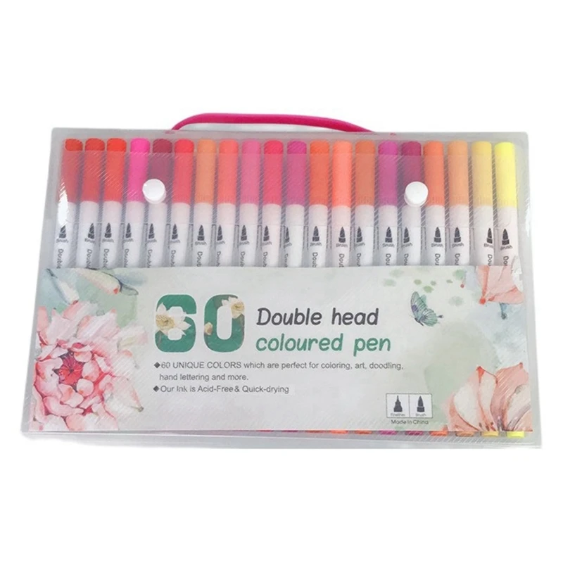 Double-Headed Hook Line Pen Color Marker Pen Soft Head Watercolor Pen Painting Set 60 Colors
Double-Headed Hook Line Pen Color Marker Pen Soft Head Watercolor Pen Painting Set 60 Colors