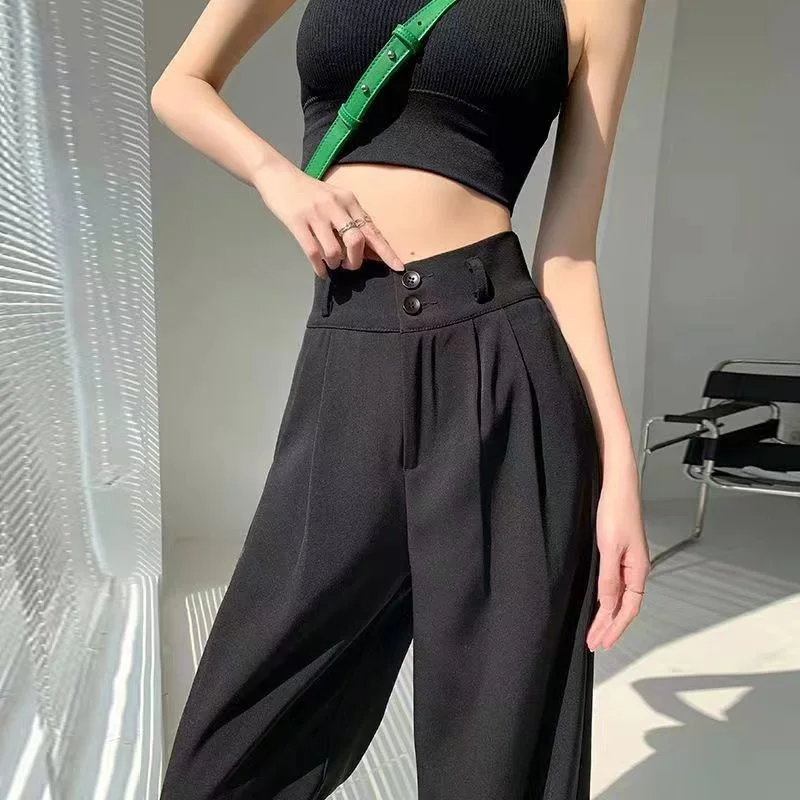 Women's Suit Pants Full-Length Pants High Waist Fashion Lady Women Loose Elasticity Stretch Wide Leg Black Office Pant Big Size
Women's Suit Pants Full-Length Pants High Waist Fashion Lady Women Loose Elasticity Stretch Wide Leg Black Office Pant Big Size