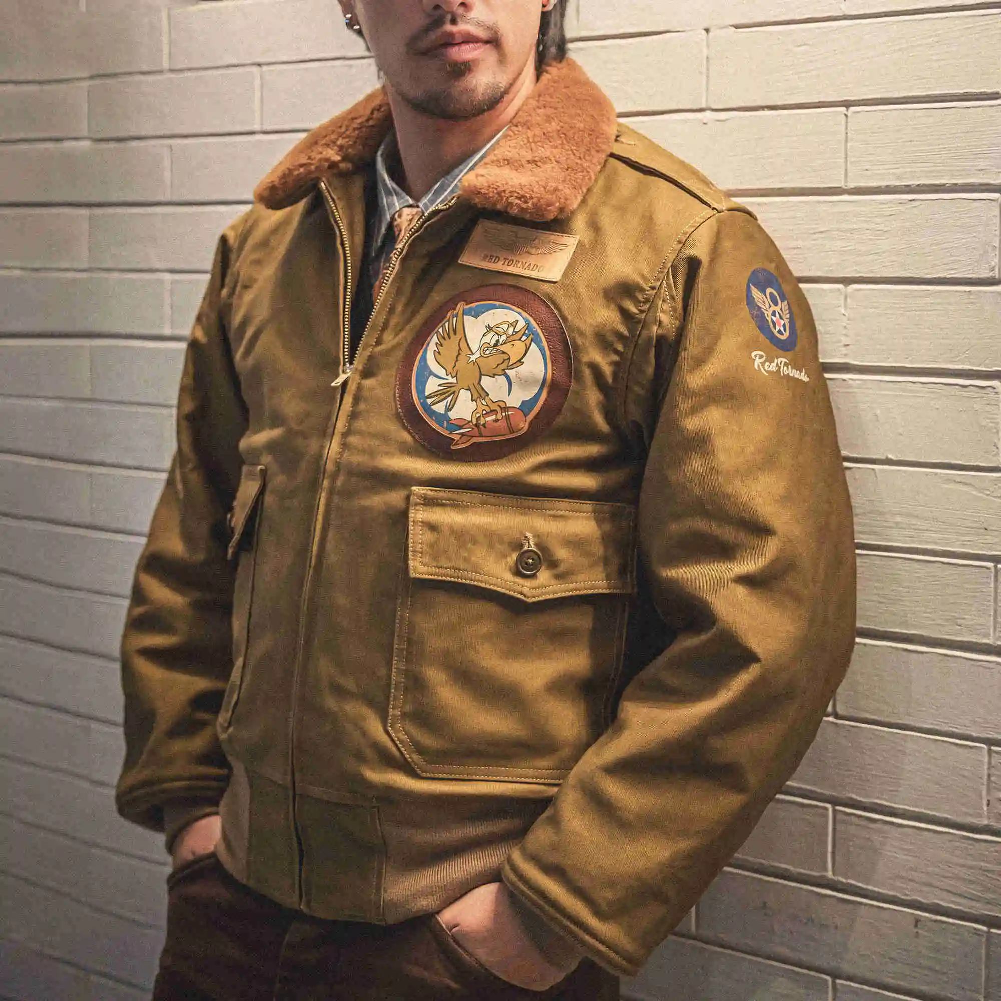 RTB10 Red Tornado US Big Size Vintage Loose Fitting Super Quality Cotton Fabric 100% Wool Lining & Collar B10 Jacket
RTB10 Red Tornado US Big Size Vintage Loose Fitting Super Quality Cotton Fabric 100% Wool Lining & Collar B10 Jacket