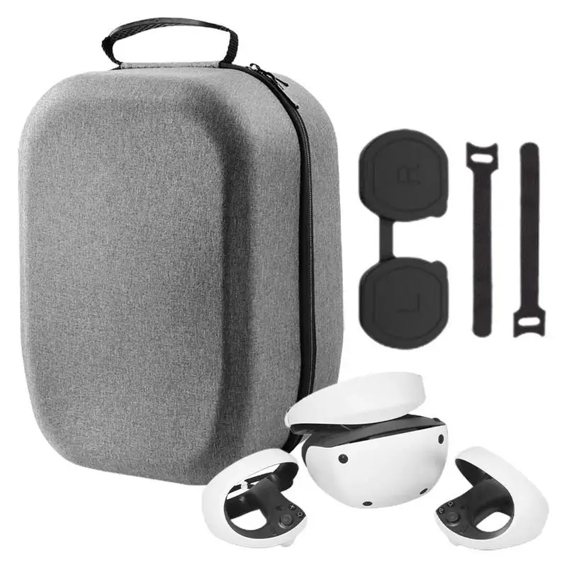 

Storage Bag Set Includes Lens Protection Cover Storage Bag Bandages To Store VR Headset VR Handle Protection Hard Bag For PSVR2
