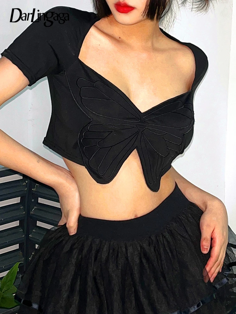 Darlingaga Retro Fashion Y2K Gothic Clothes Summer T-shirts for Women Butterfly Shape Sexy Crop Tops Grunge Fairycore Aesthetic
Darlingaga Retro Fashion Y2K Gothic Clothes Summer T-shirts for Women Butterfly Shape Sexy Crop Tops Grunge Fairycore Aesthetic