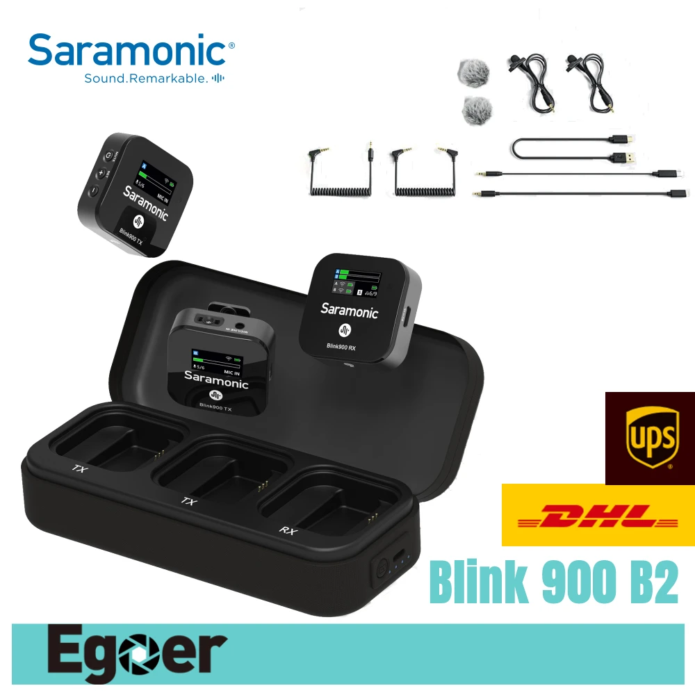 Saramonic Blink900 B2 Wireless Lavalier Microphone 2.4G Dual Channel Condenser Mic for Android Phone Smartphone DSLR Cameras
Saramonic Blink900 B2 Wireless Lavalier Microphone 2.4G Dual Channel Condenser Mic for Android Phone Smartphone DSLR Cameras