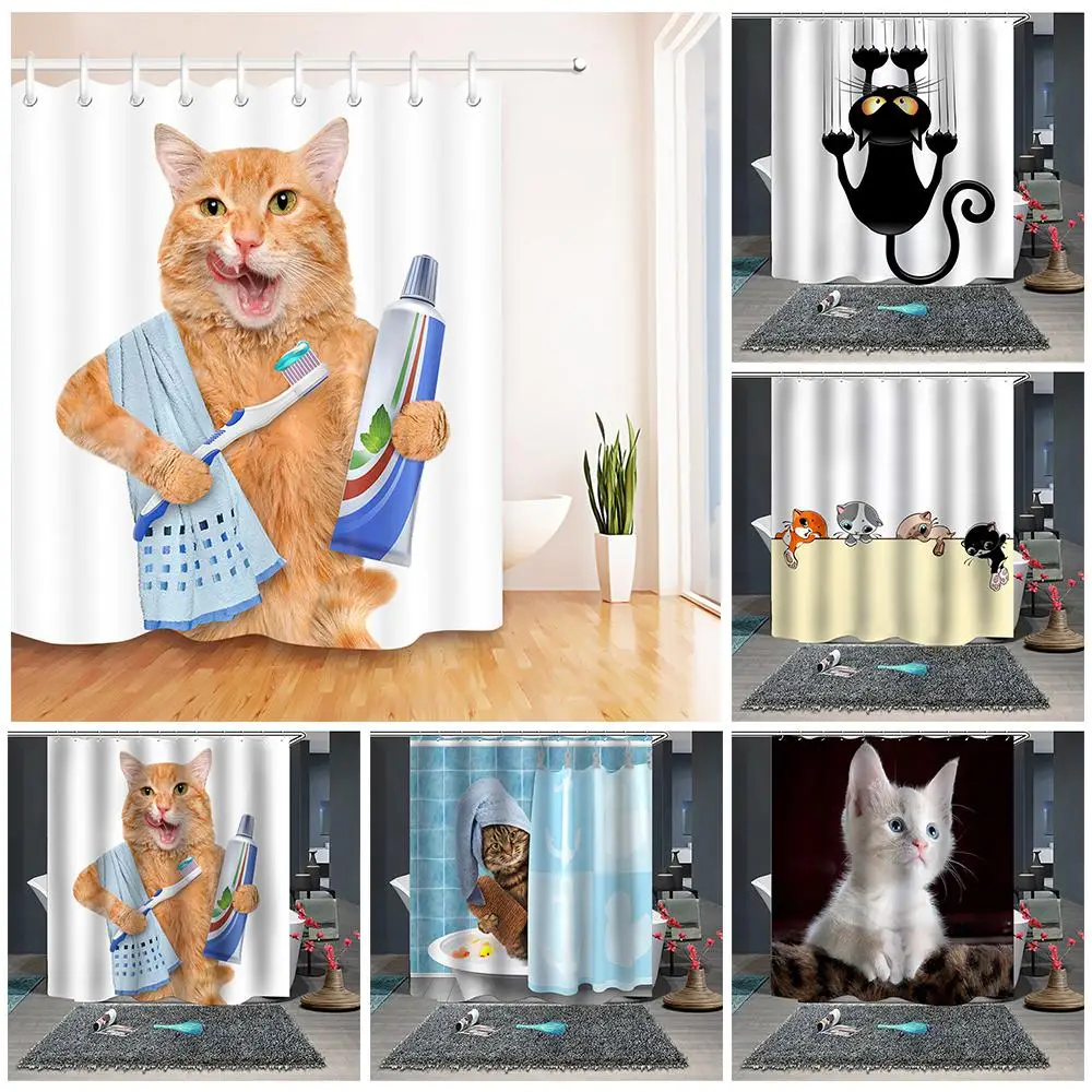 Shower Curtains Funny Bathroom Curtain With 12 Hooks Decor Waterproof Cat Dog 3d Bath Creative Personality Shower Curtain
Shower Curtains Funny Bathroom Curtain With 12 Hooks Decor Waterproof Cat Dog 3d Bath Creative Personality Shower Curtain