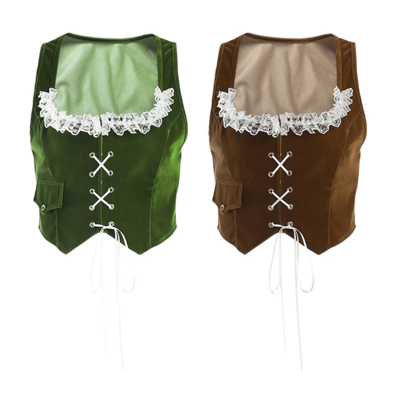 Retro Lace Waistcoat for Women Vintage Tie Up Front Bodycon Sexy Vest Crop Waistcoat Steampunk Party Camisole Vest Top T8NB
Retro Lace Waistcoat for Women Vintage Tie Up Front Bodycon Sexy Vest Crop Waistcoat Steampunk Party Camisole Vest Top T8NB