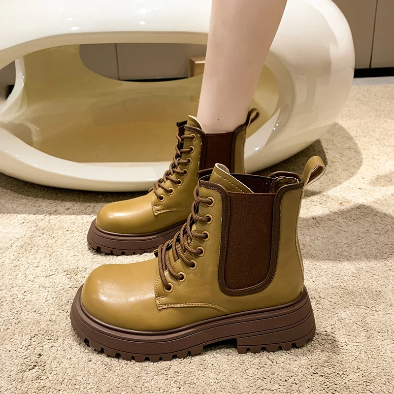Round Toe Boots Women New 2022 Flat Heel Female Shoes Luxury Designer Lace Up Ladies Riding Med Rock Fashion Autumn Ankle PU Lac
Round Toe Boots Women New 2022 Flat Heel Female Shoes Luxury Designer Lace Up Ladies Riding Med Rock Fashion Autumn Ankle PU Lac