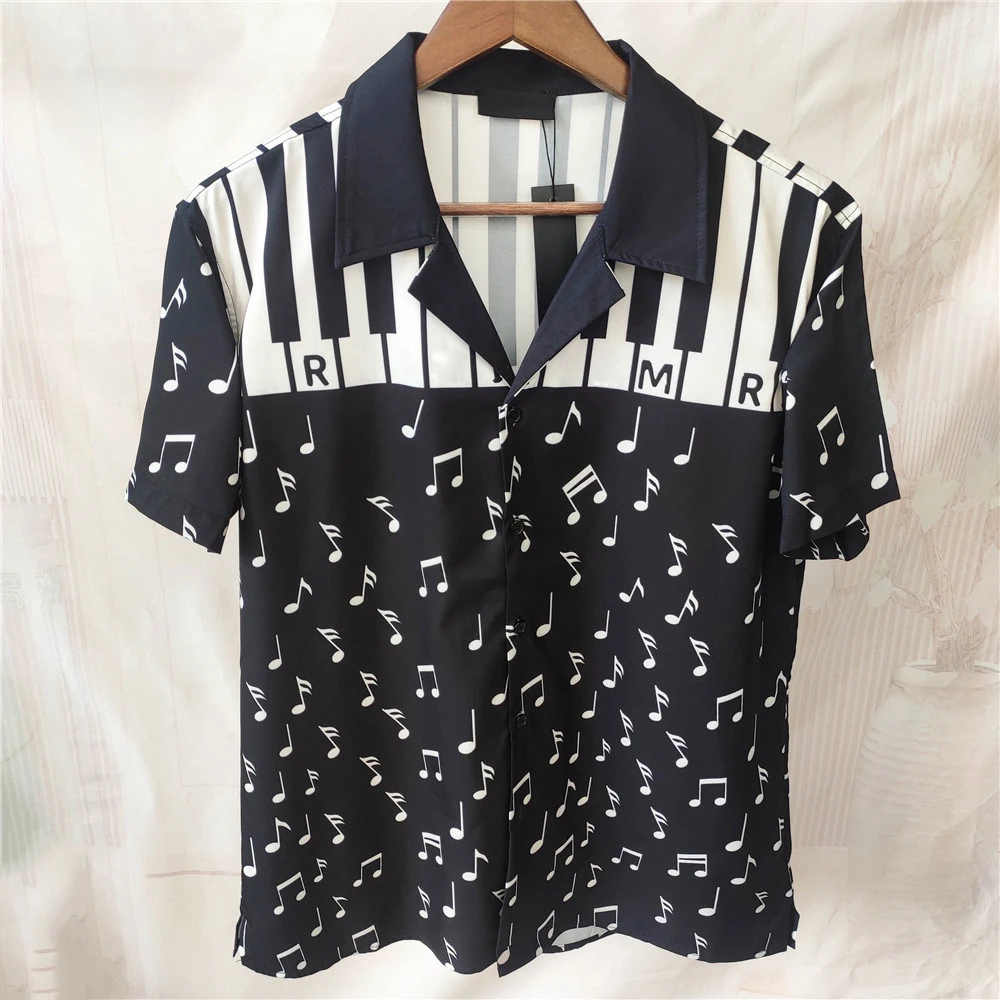 Piano Note Pattern Shirt For Men High Quality Short Sleeve Casual Shirt Social Streetwear Business Dress Shirt Black And White
Piano Note Pattern Shirt For Men High Quality Short Sleeve Casual Shirt Social Streetwear Business Dress Shirt Black And White