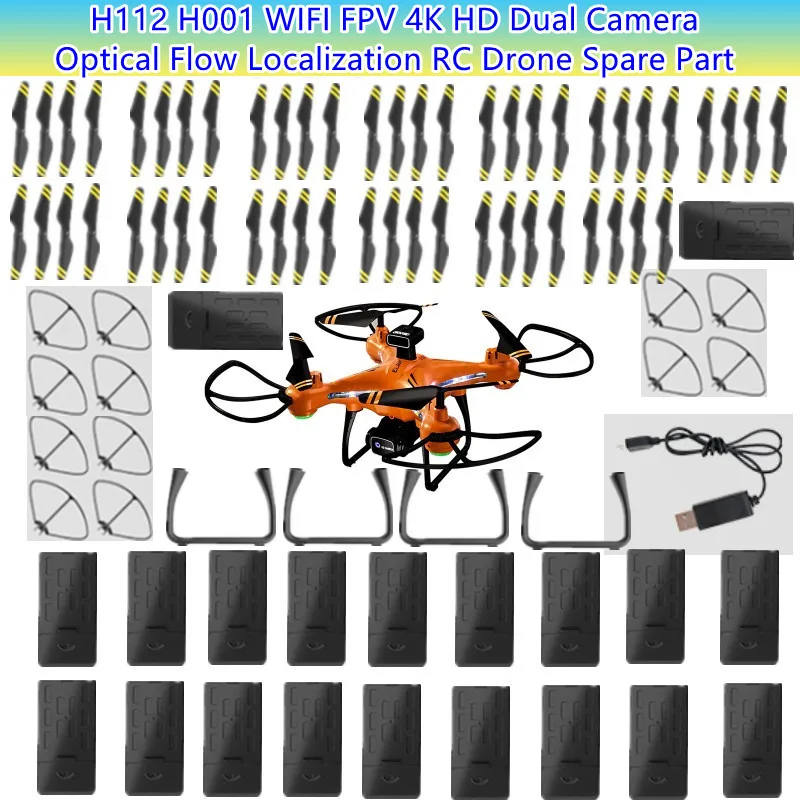 H112 H001 WIFI FPV 4K HD Dual Camera Remote Control RC Drone Spare Parts/Battery/Propeller/Protective Frame/Landing Frame/USB
H112 H001 WIFI FPV 4K HD Dual Camera Remote Control RC Drone Spare Parts/Battery/Propeller/Protective Frame/Landing Frame/USB