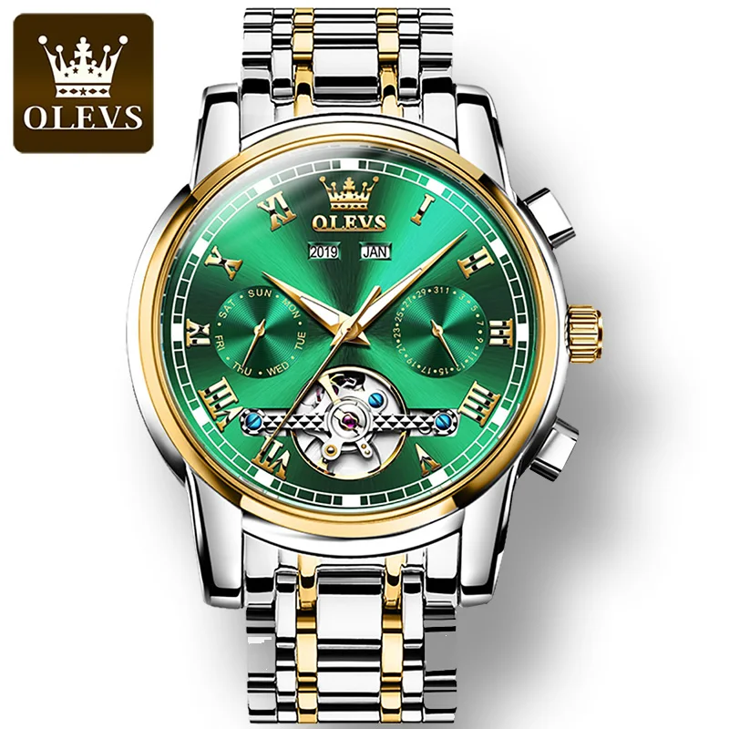 OLEVS 6607 Stainless Steel Strap Automatic Mechanical Watch for Men Fashion Waterproof Multifunctional Men Wristwatches Luminous
OLEVS 6607 Stainless Steel Strap Automatic Mechanical Watch for Men Fashion Waterproof Multifunctional Men Wristwatches Luminous