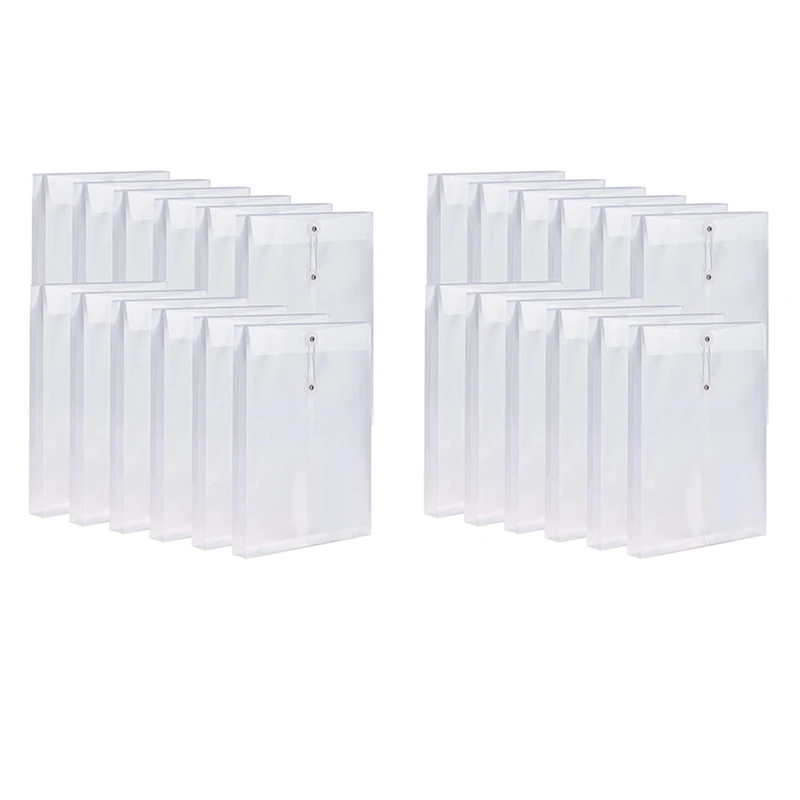 24 Pack Clear Plastic Envelopes Poly Envelopes Expandable Files Document Folders With Button & String Tie Closure A4
24 Pack Clear Plastic Envelopes Poly Envelopes Expandable Files Document Folders With Button & String Tie Closure A4